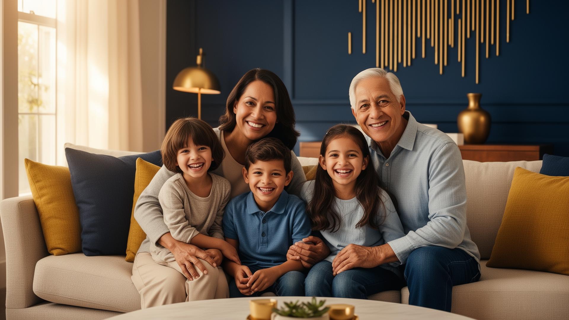 Family enjoying time at home protected by life insurance coverage